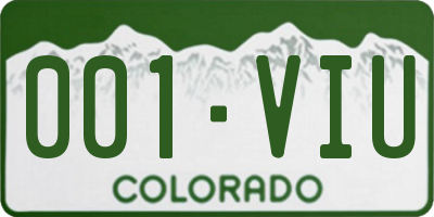 CO license plate 001VIU