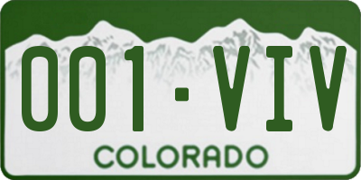 CO license plate 001VIV