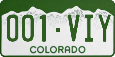 CO license plate 001VIY