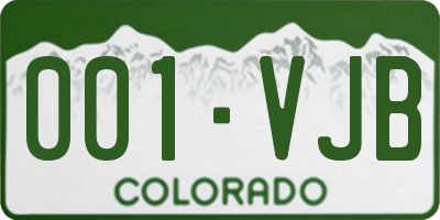 CO license plate 001VJB