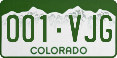 CO license plate 001VJG