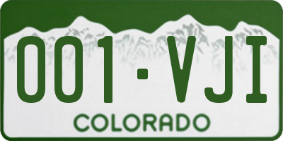 CO license plate 001VJI