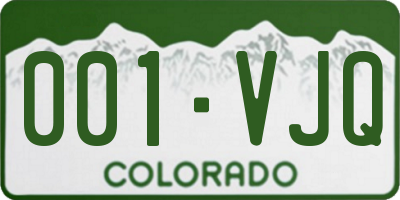 CO license plate 001VJQ