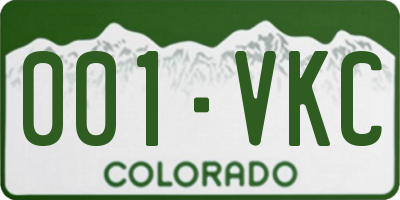 CO license plate 001VKC