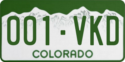 CO license plate 001VKD