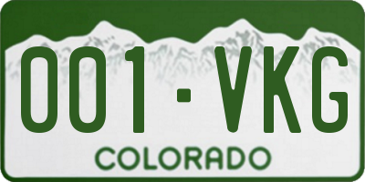 CO license plate 001VKG