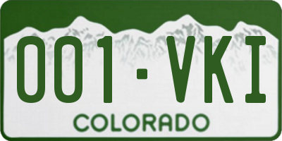 CO license plate 001VKI