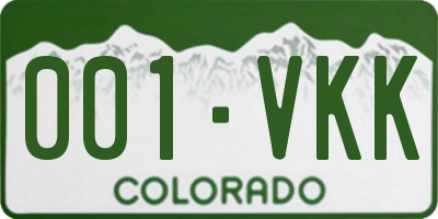 CO license plate 001VKK