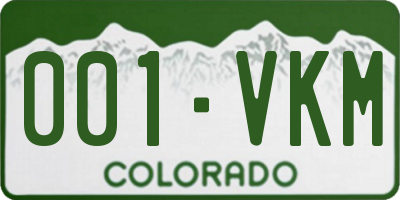 CO license plate 001VKM