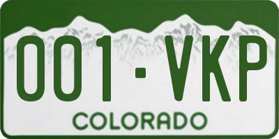 CO license plate 001VKP