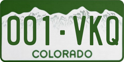 CO license plate 001VKQ