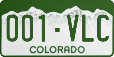 CO license plate 001VLC