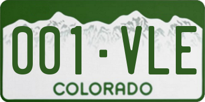 CO license plate 001VLE