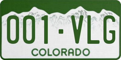 CO license plate 001VLG