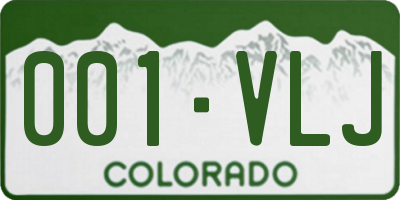 CO license plate 001VLJ
