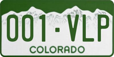 CO license plate 001VLP