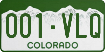 CO license plate 001VLQ