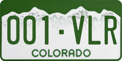 CO license plate 001VLR