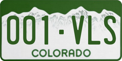 CO license plate 001VLS