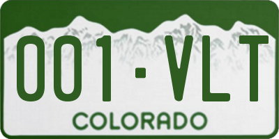 CO license plate 001VLT
