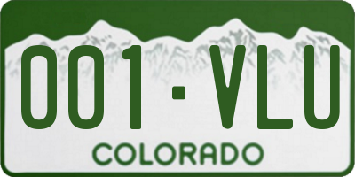 CO license plate 001VLU