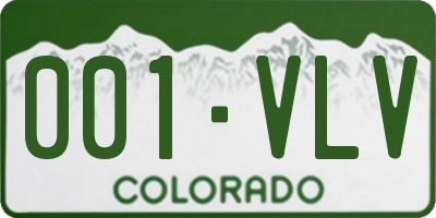 CO license plate 001VLV