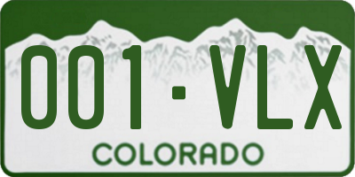 CO license plate 001VLX