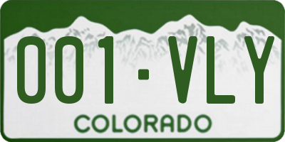 CO license plate 001VLY