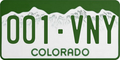 CO license plate 001VNY