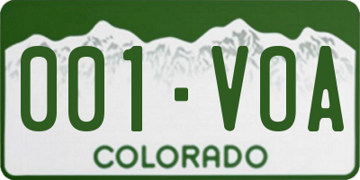 CO license plate 001VOA