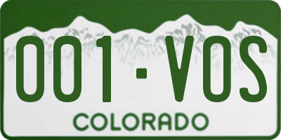 CO license plate 001VOS