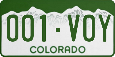 CO license plate 001VOY