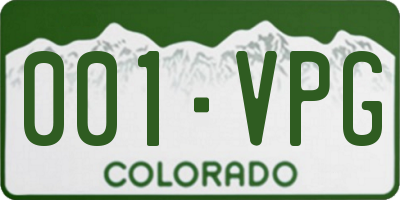 CO license plate 001VPG