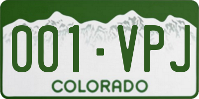 CO license plate 001VPJ