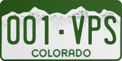 CO license plate 001VPS