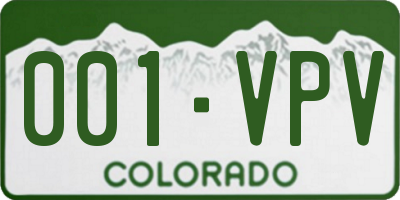 CO license plate 001VPV