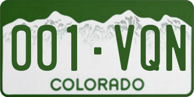 CO license plate 001VQN