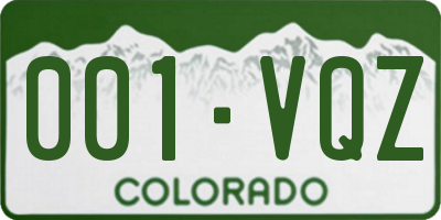 CO license plate 001VQZ