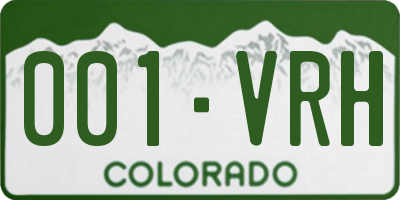 CO license plate 001VRH