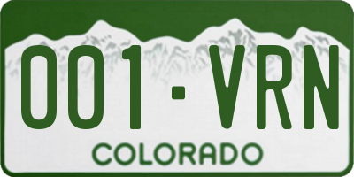 CO license plate 001VRN
