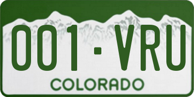 CO license plate 001VRU