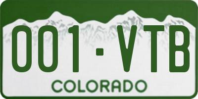 CO license plate 001VTB