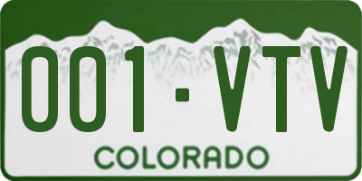 CO license plate 001VTV