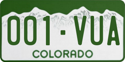 CO license plate 001VUA