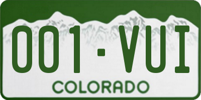 CO license plate 001VUI