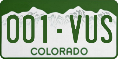 CO license plate 001VUS