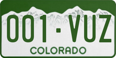 CO license plate 001VUZ