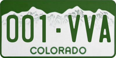 CO license plate 001VVA