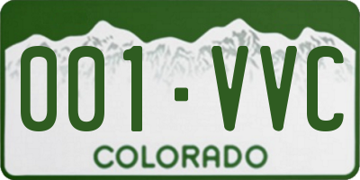 CO license plate 001VVC