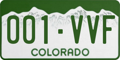 CO license plate 001VVF